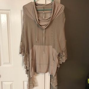 Cowl neck poncho